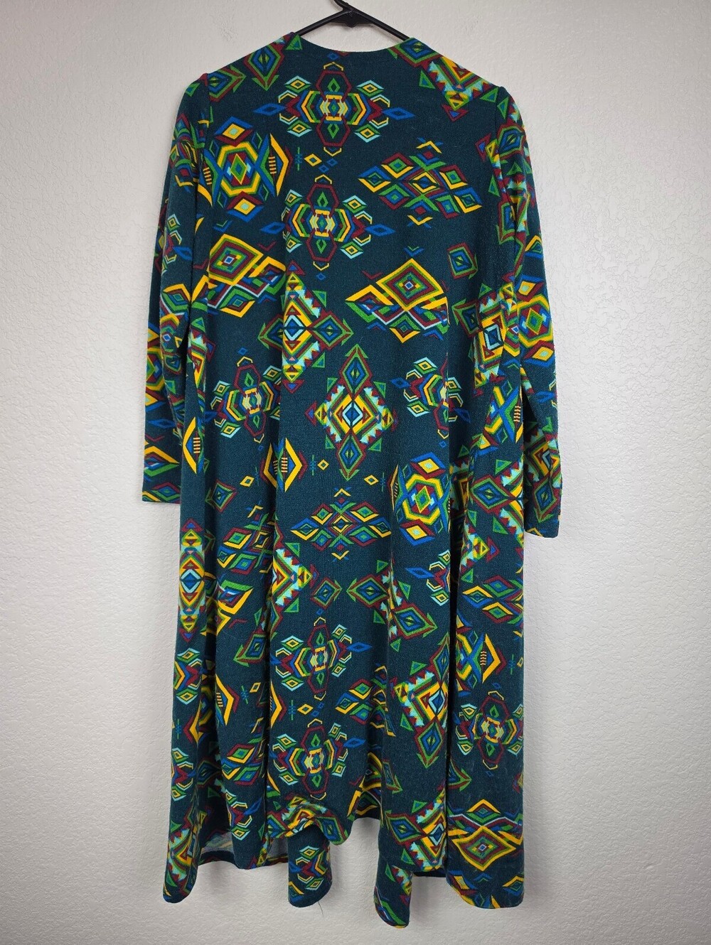 Colorful Aztec Pattern Open Front Cardigan M - Picture 2 of 3